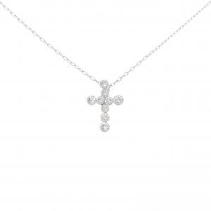K18WG クロス ダイヤモンド ネックレス 0.40CT