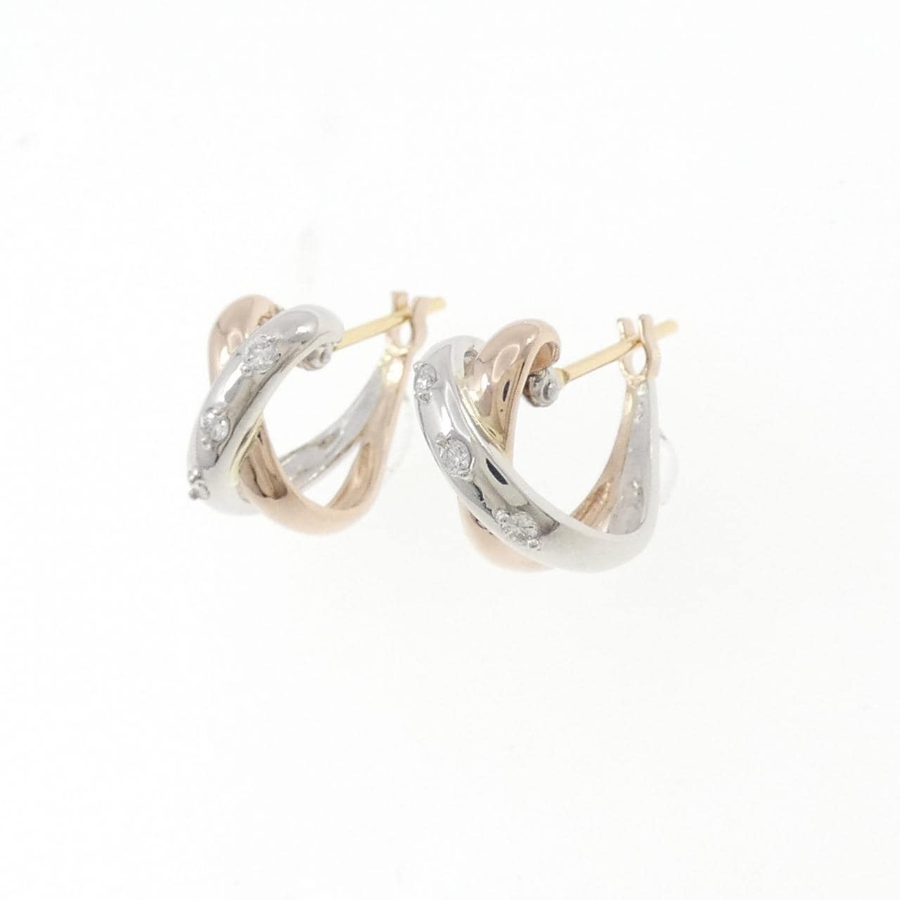 K18PG/PT900/K18YG ダイヤモンド ピアス