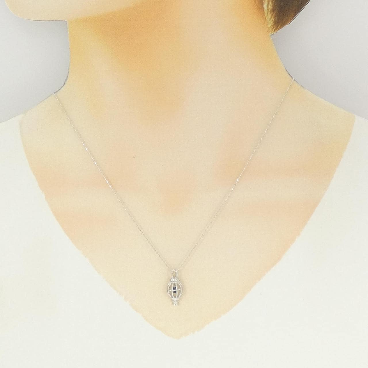 K18WG サファイヤ ネックレス 0.15CT