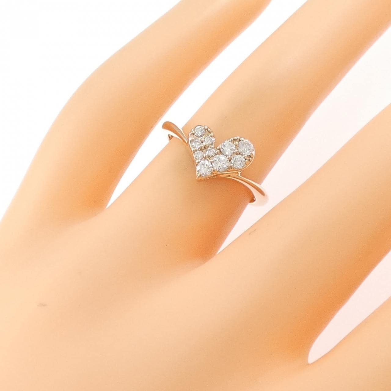 K18PG ハート ダイヤモンド リング 0.30CT