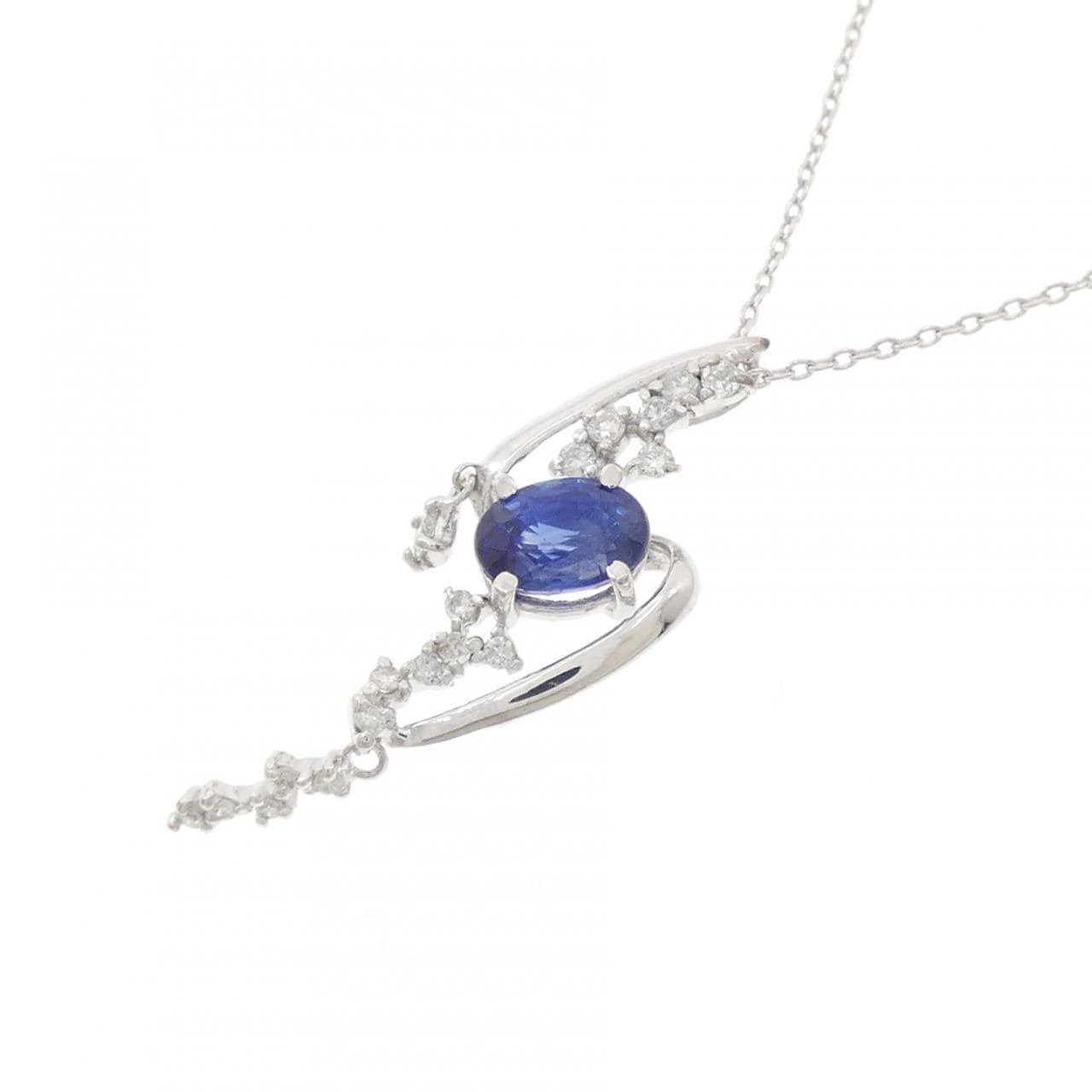 K18WG サファイヤ ネックレス 1.07CT