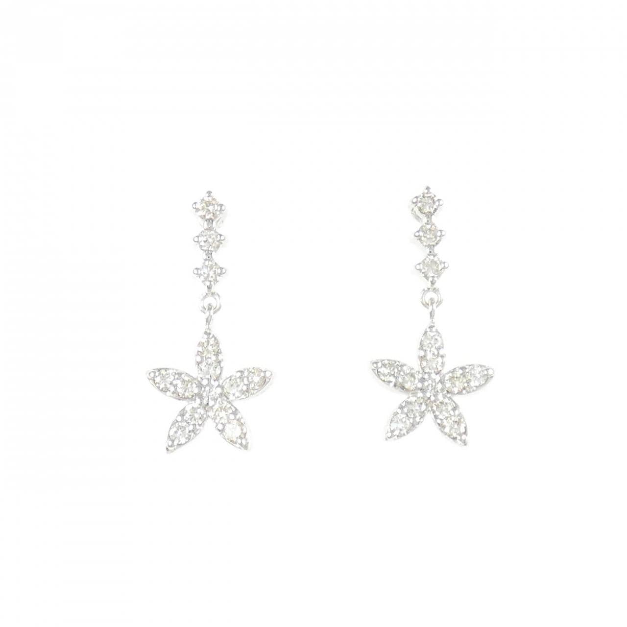 K18WG ダイヤモンド ピアス 0.42CT