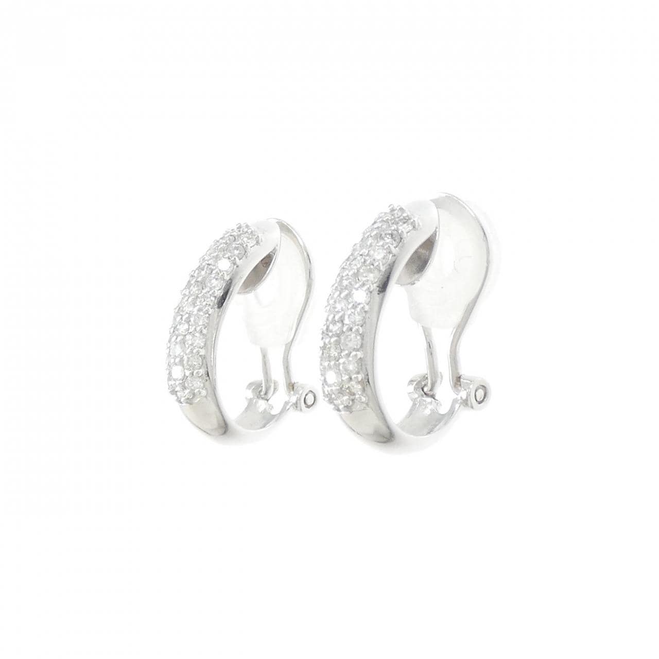 K14白金/PT900鑽石耳夹，0.50克拉