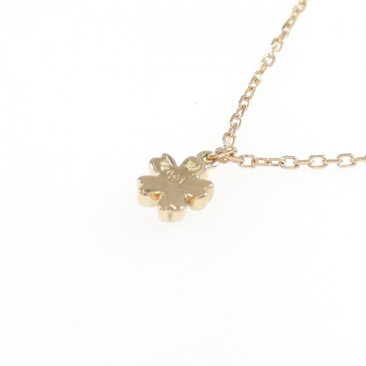 K18PG フラワー ダイヤモンド ネックレス 0.01CT