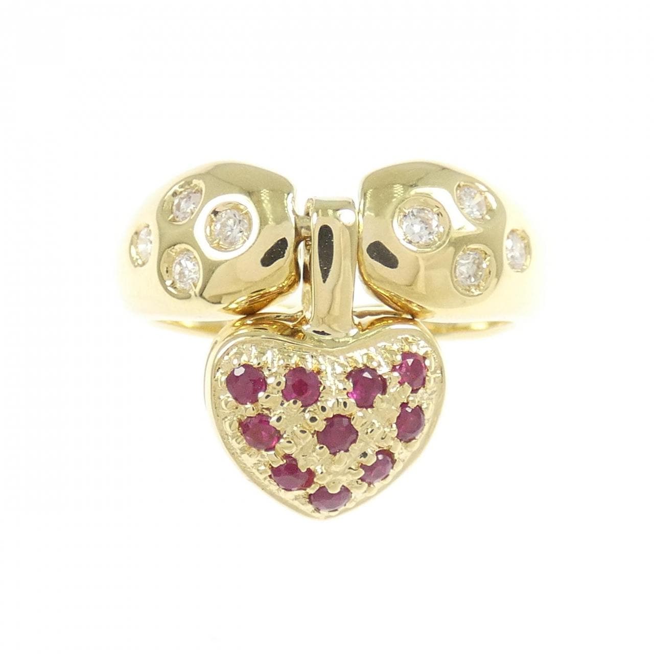 K18YG ルビー リング 0.22CT