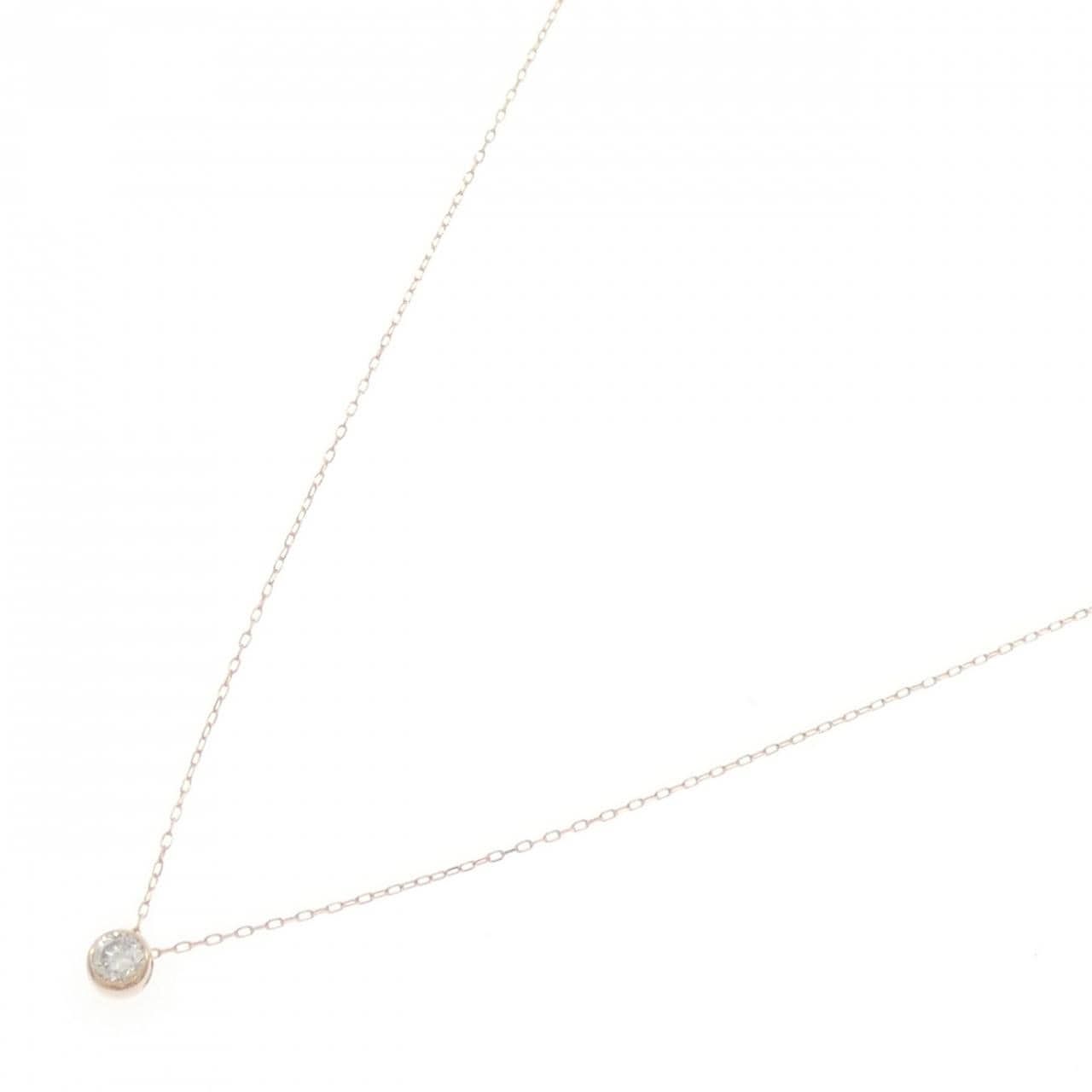 K18PG ソリティア ダイヤモンド ネックレス 0.08CT