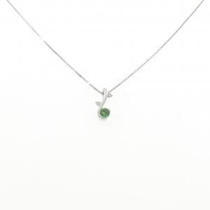 K18WG グリーンガーネット ネックレス