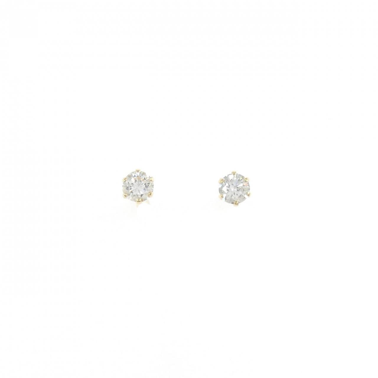 K18YG ソリティア ダイヤモンド ピアス 0.16CT
