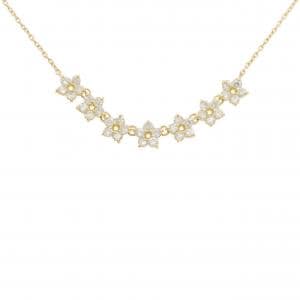 K18YG フラワー ダイヤモンド ネックレス 1.07CT