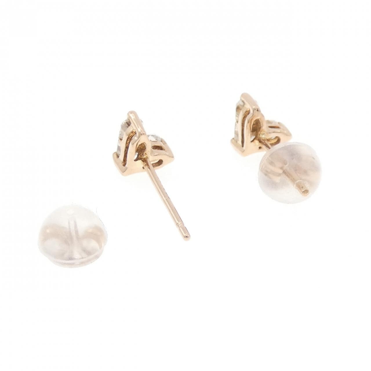 K18PG ハート ダイヤモンド ピアス 0.30CT