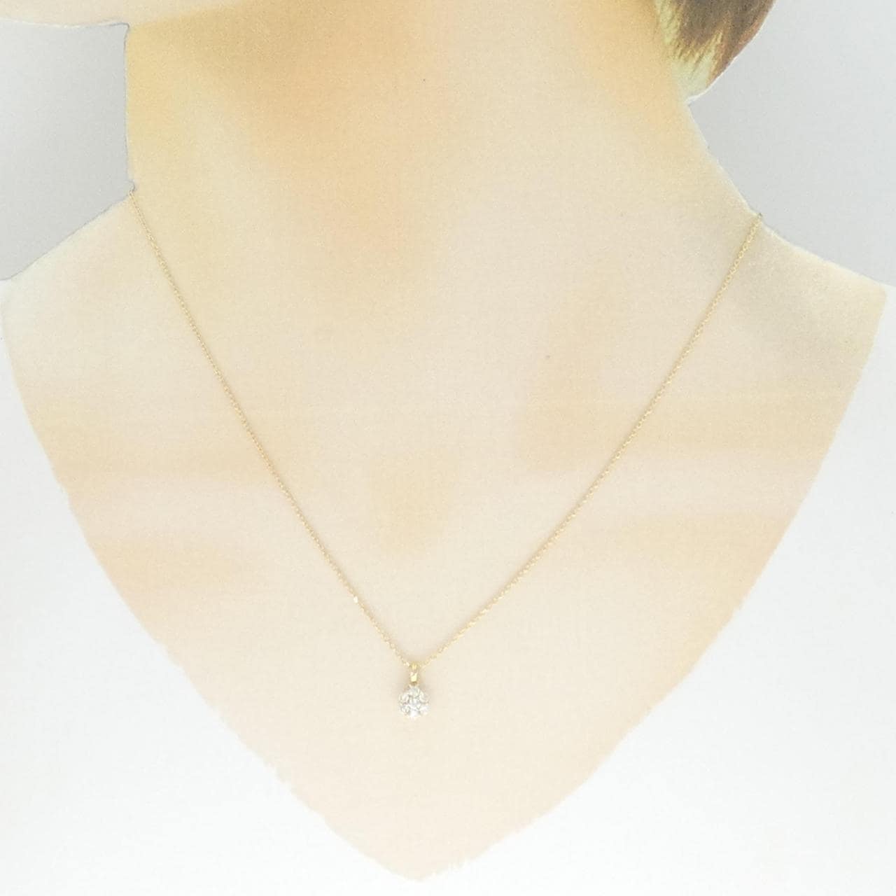 K18YG フラワー ダイヤモンド ネックレス 0.23CT