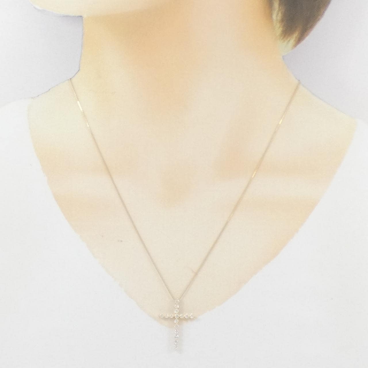 K18YG クロス ダイヤモンド ネックレス 0.50CT