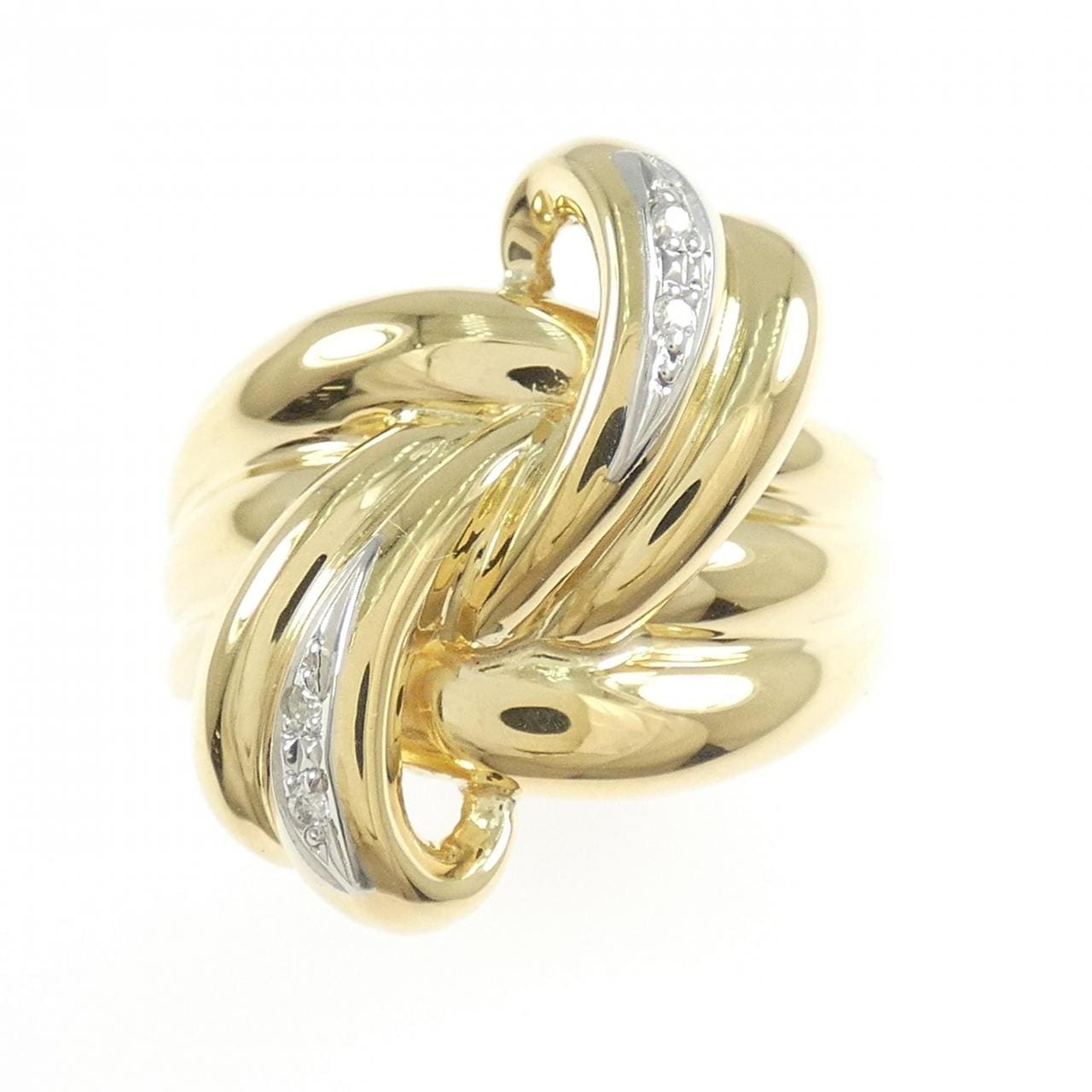 K18YG/PT900 ダイヤモンド リング 0.04CT