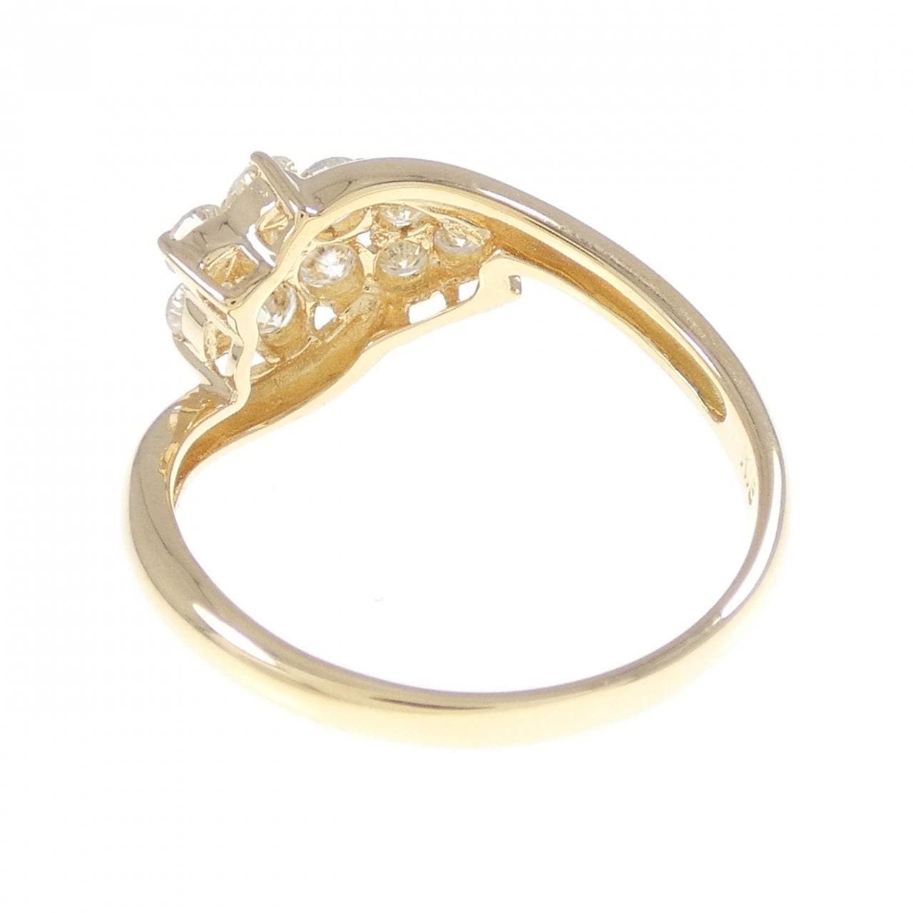 K18YG フラワー ダイヤモンド リング 0.50CT