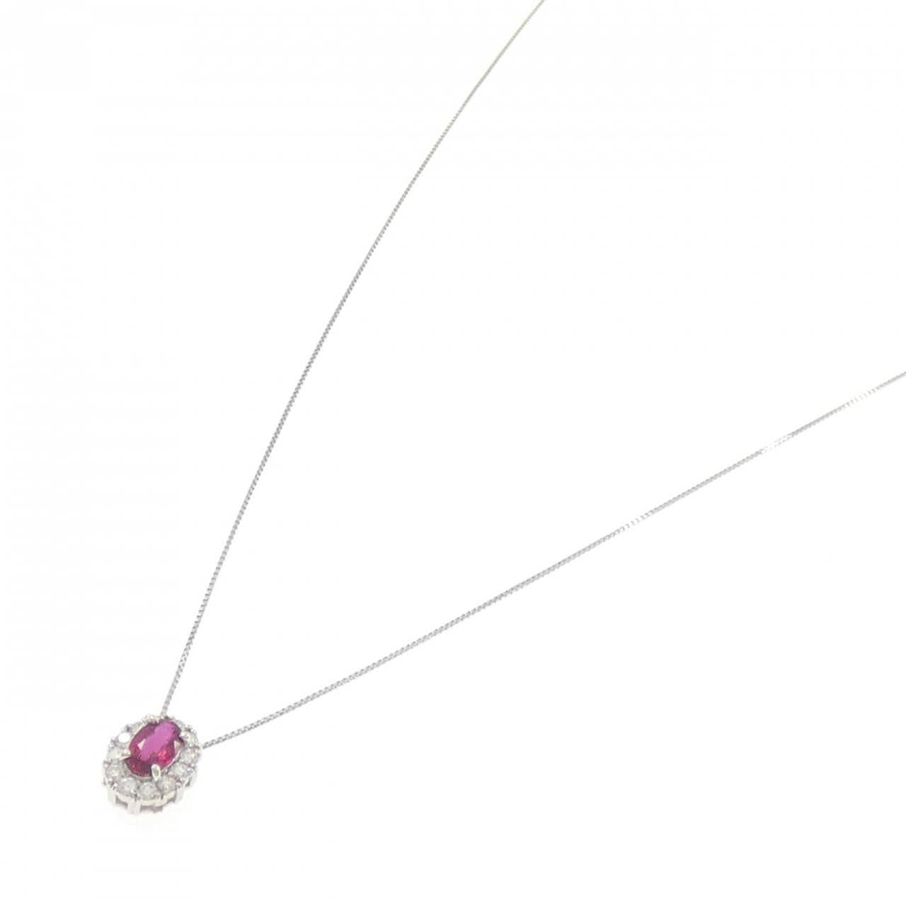 PT900/PT850 非加熱 ルビー ネックレス 0.54CT モザンビーク産