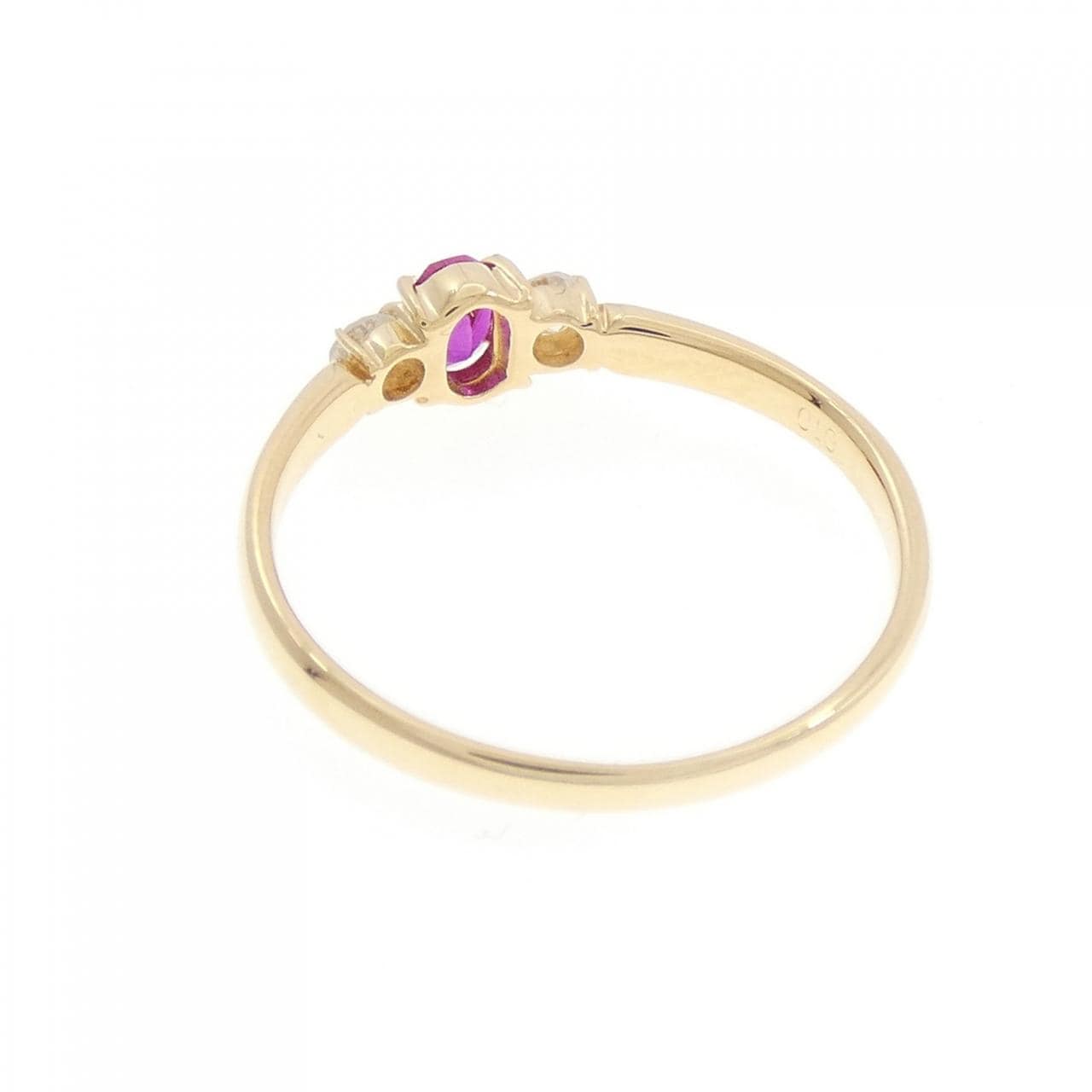 K18YG 合成ルビー リング