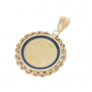 K18YG(枠) コイン ペンダント