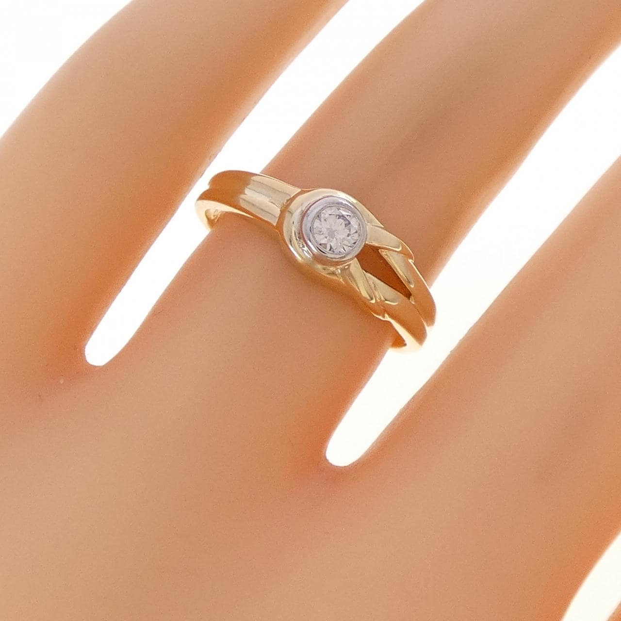 K18YG/PM ダイヤモンド リング 0.14CT