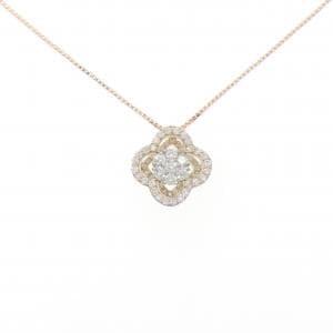 K18YG/PT900/K18PG ダイヤモンド ネックレス 0.70CT
