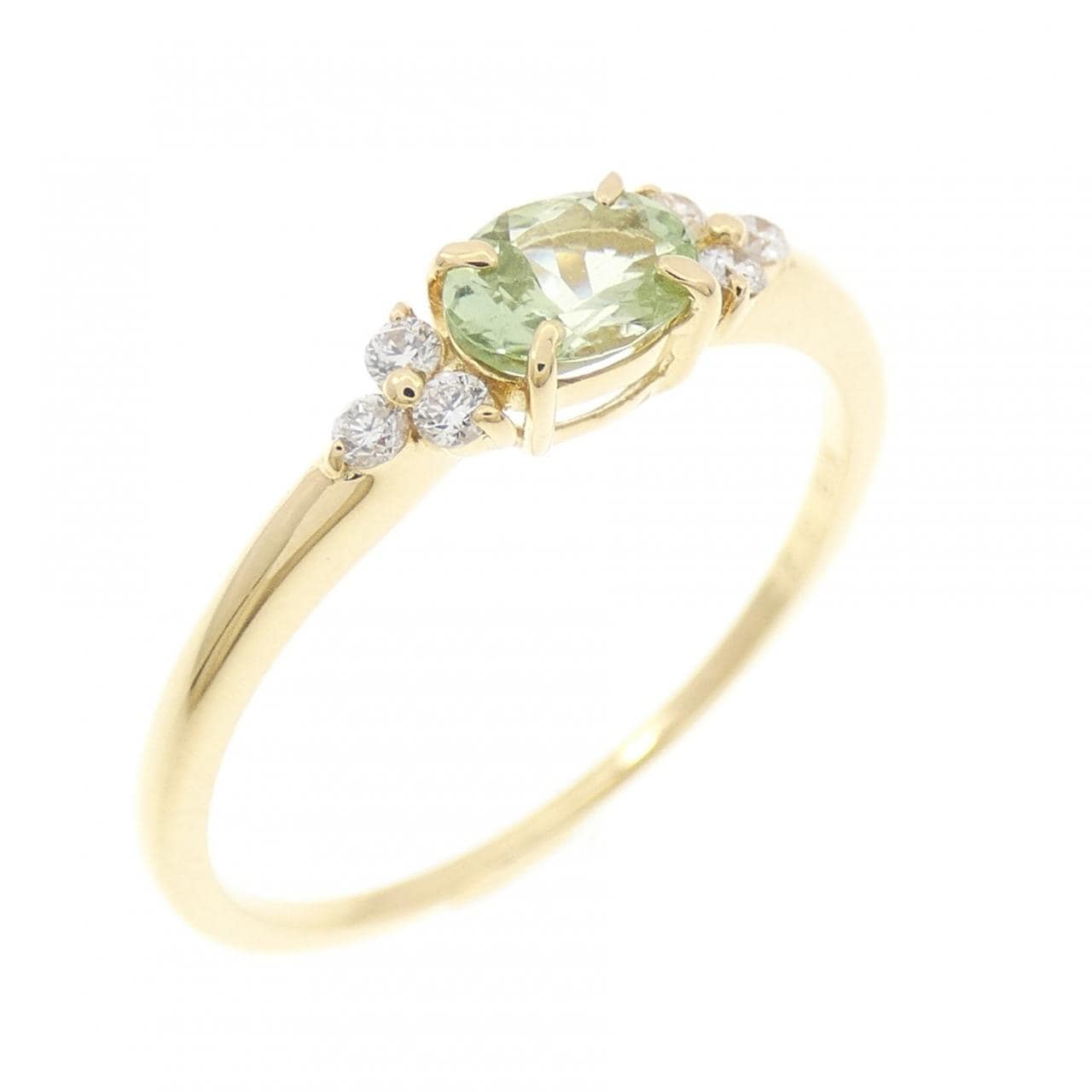 K18YG グリーンガーネット リング 0.35CT