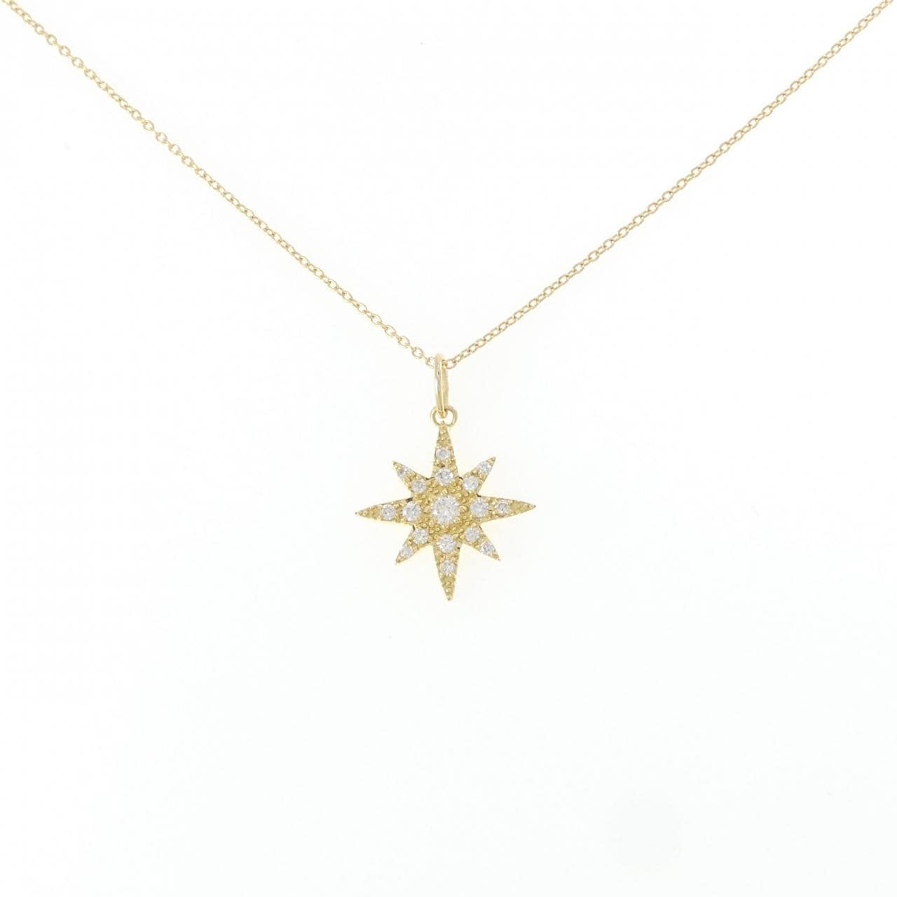 K18YG スター ダイヤモンド ネックレス 0.19CT