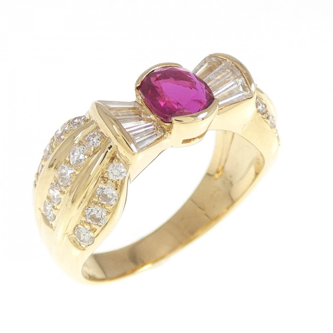 K18YG ルビー リング 0.74CT