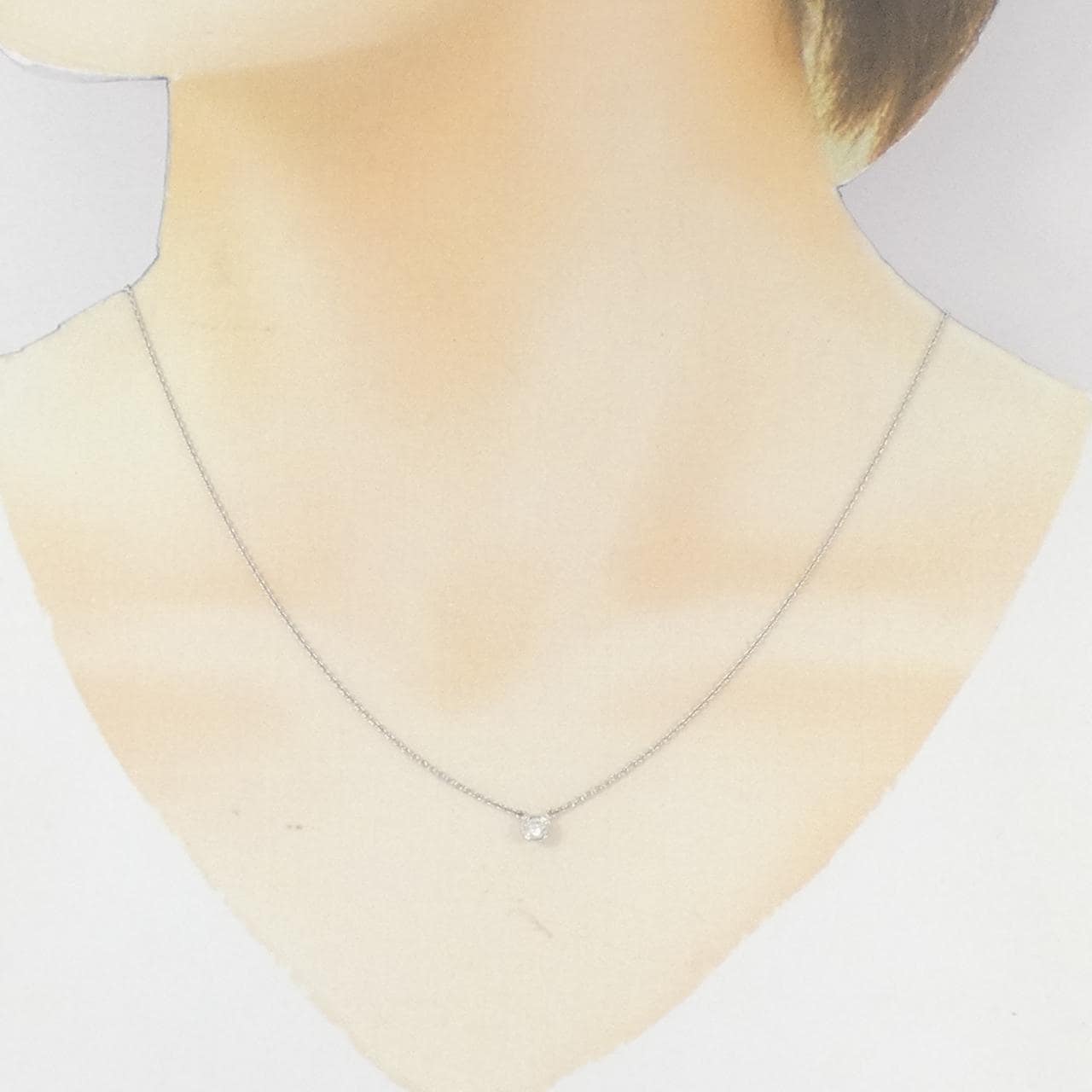 PT850 ソリティア ダイヤモンド ネックレス 0.17CT
