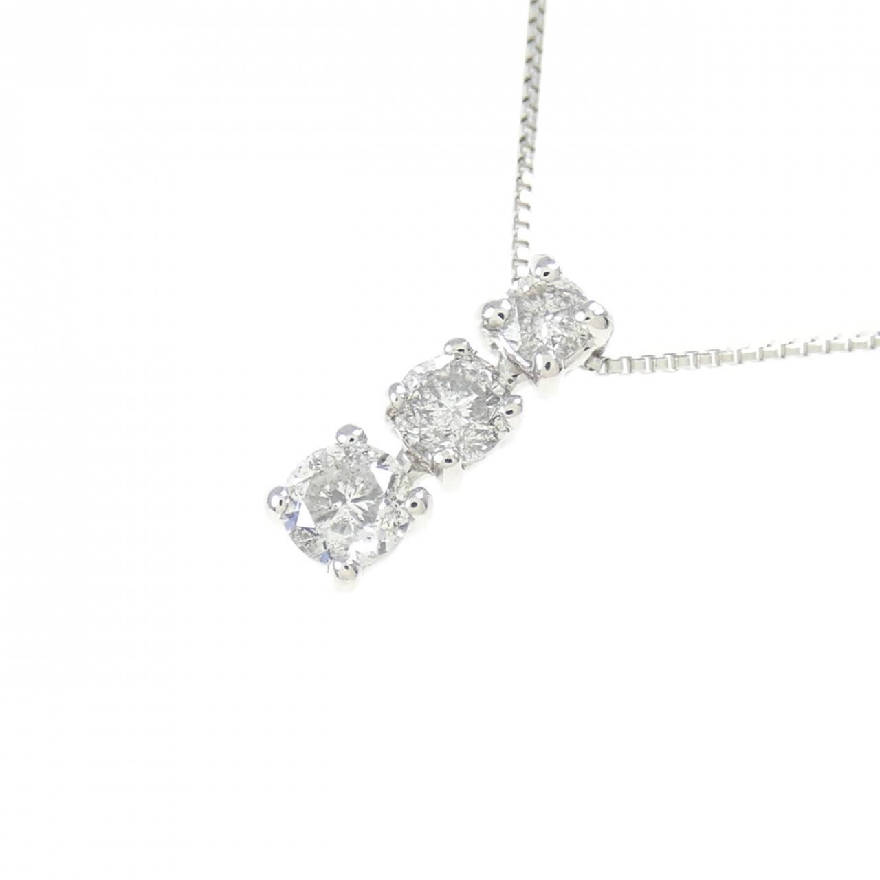 PT スリーストーン ダイヤモンド ネックレス 0.30CT