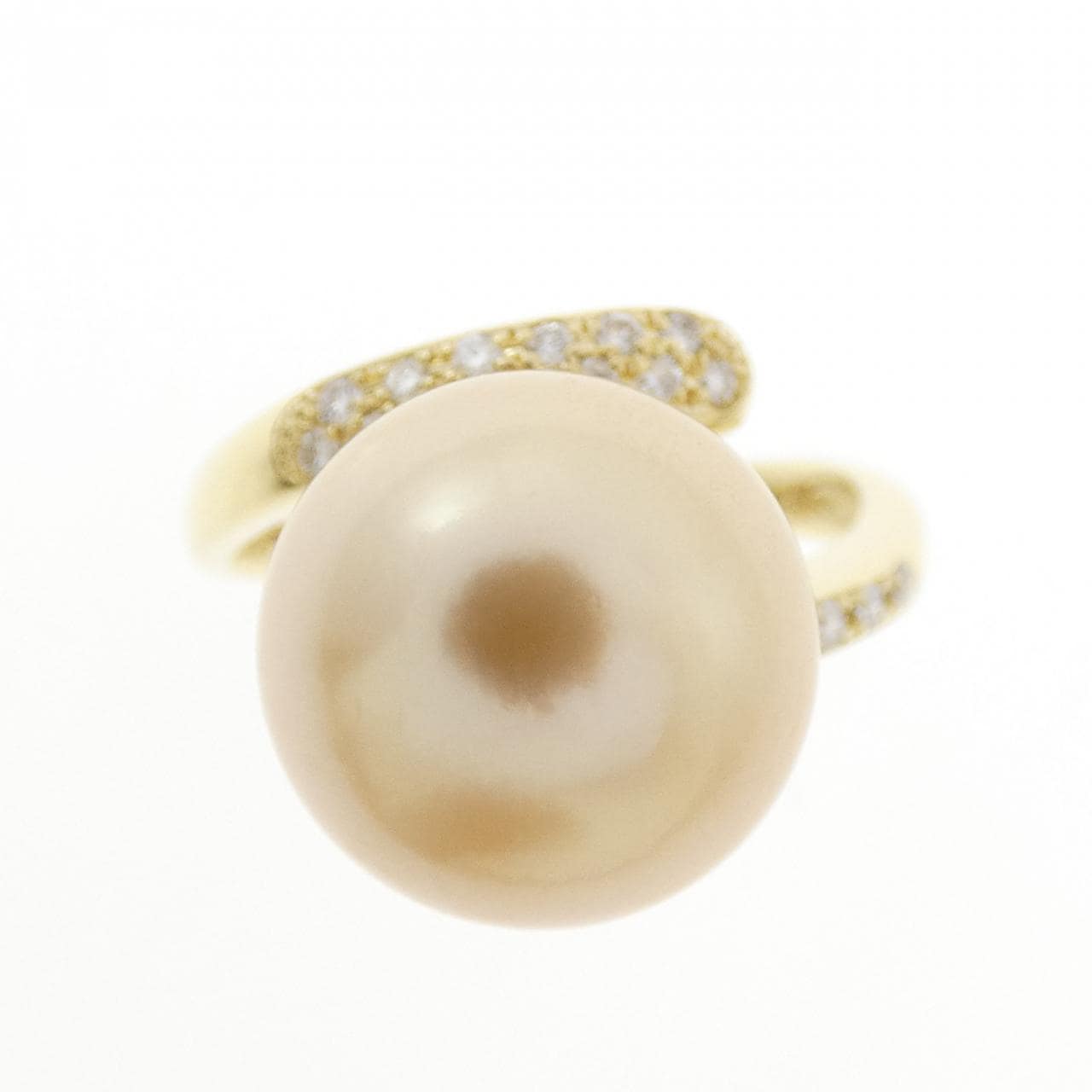 K18YG 白蝶パール リング 11.6mm
