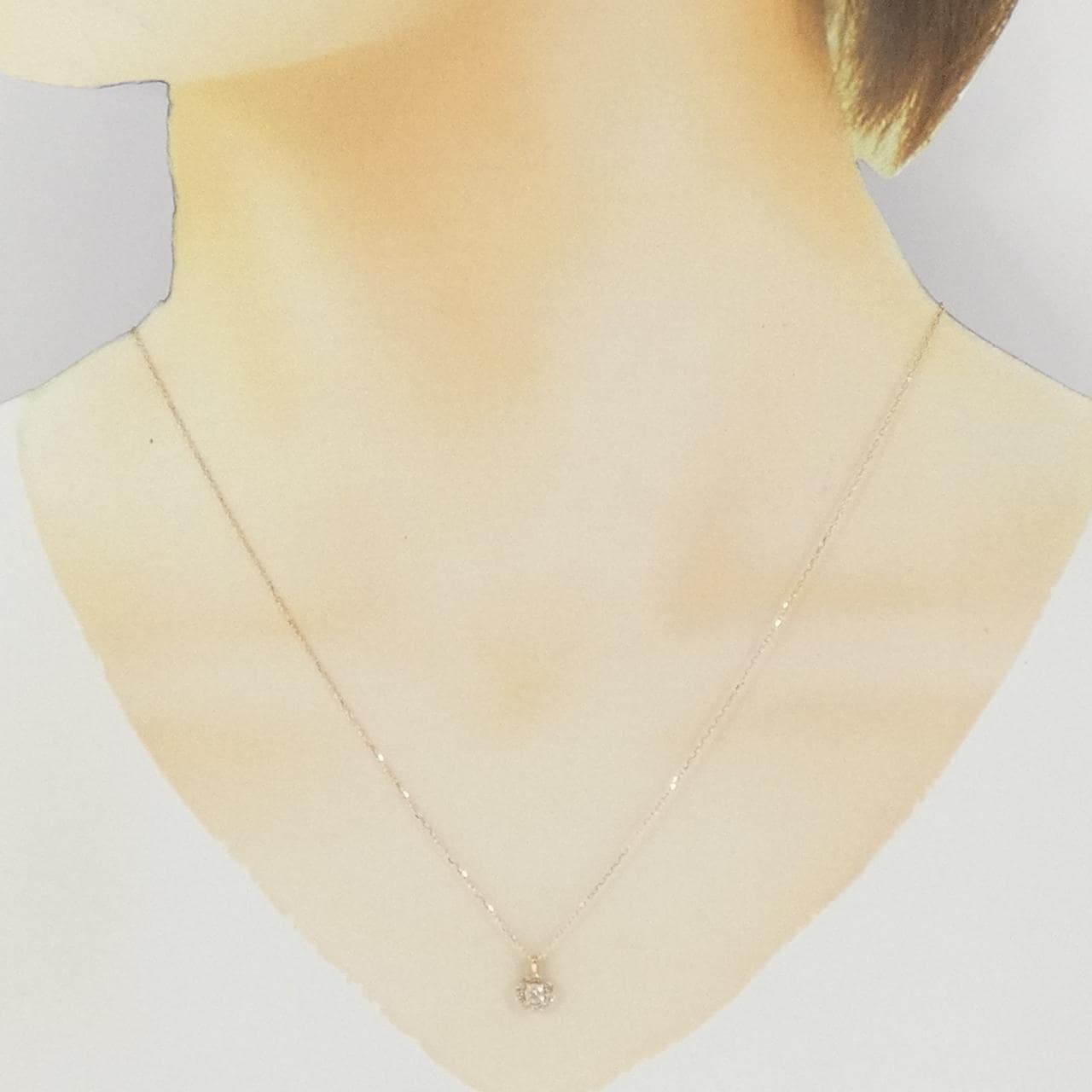 K18PG ダイヤモンド ネックレス 0.10CT