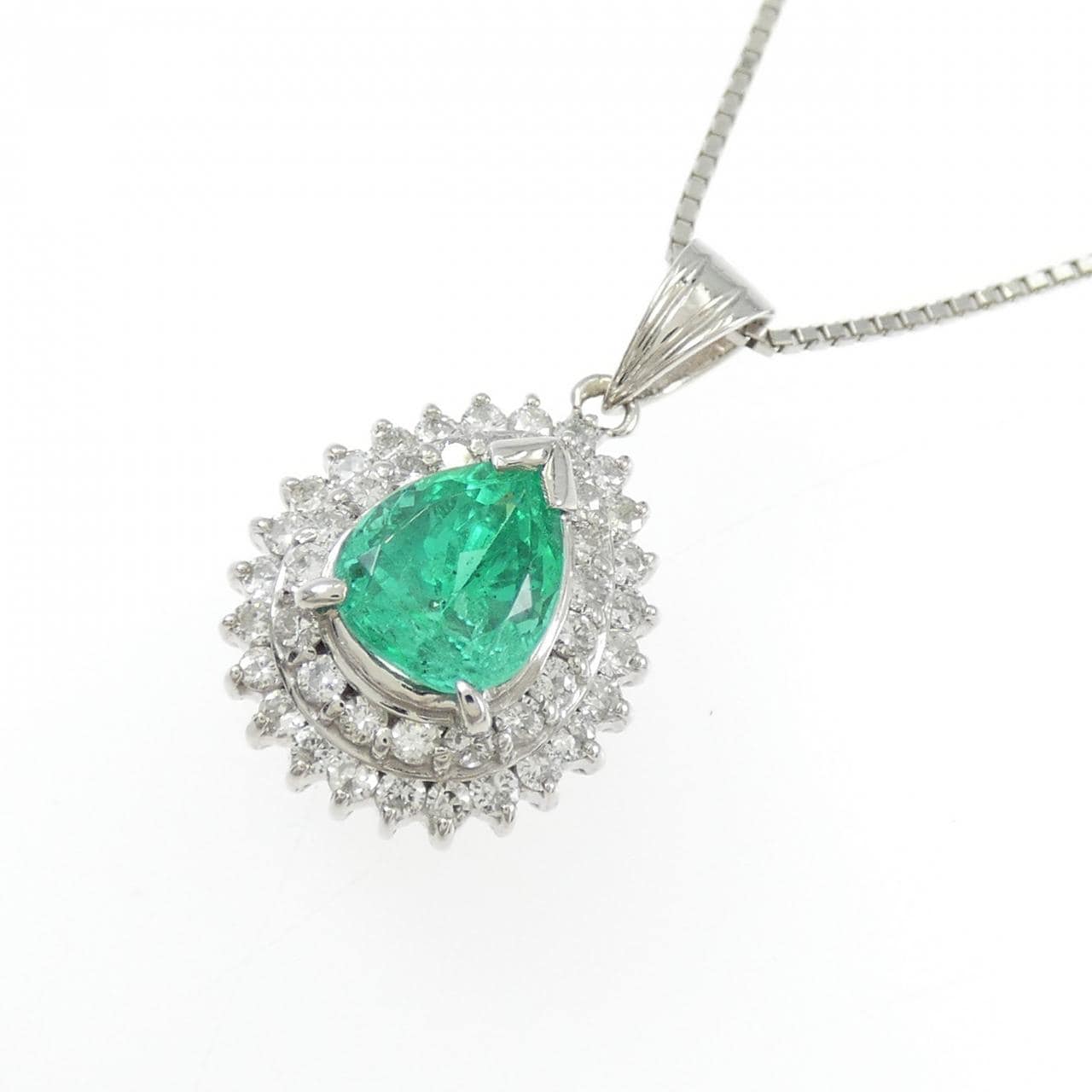 PT900/PT850 エメラルド ネックレス 1.09CT