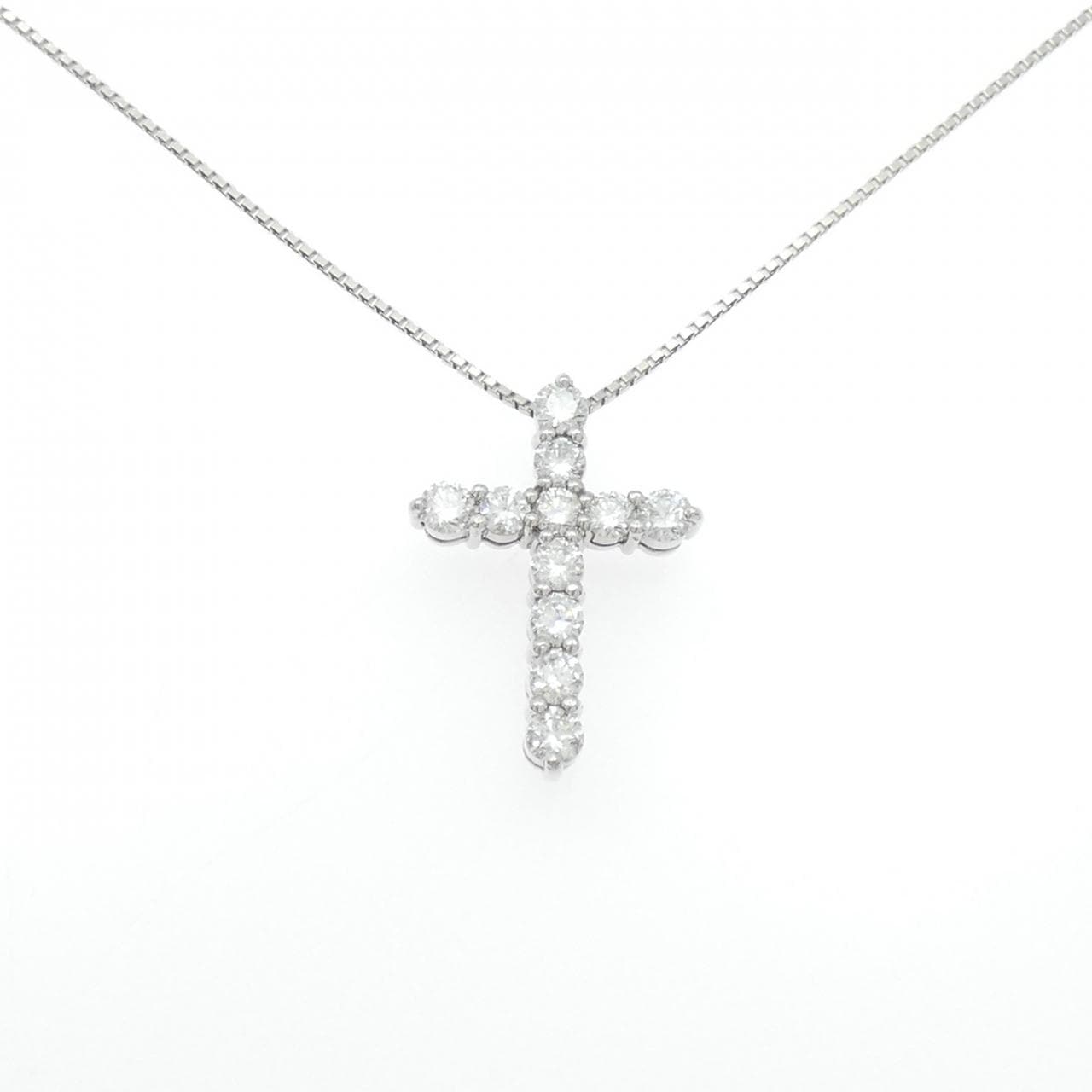 PT900/PT850 クロス ダイヤモンド ネックレス 1.50CT