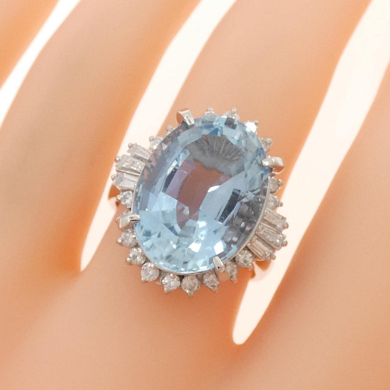 PT900 アクアマリン リング 9.54CT