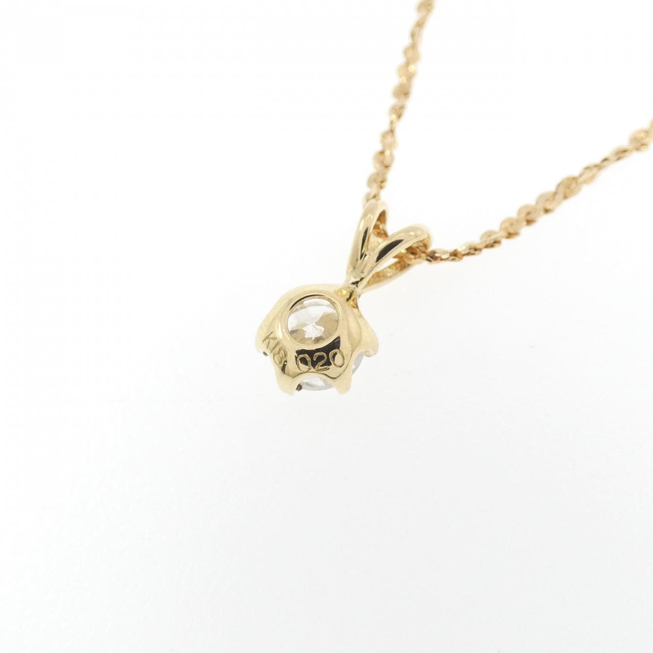 K18YG ソリティア ダイヤモンド ネックレス 0.20CT
