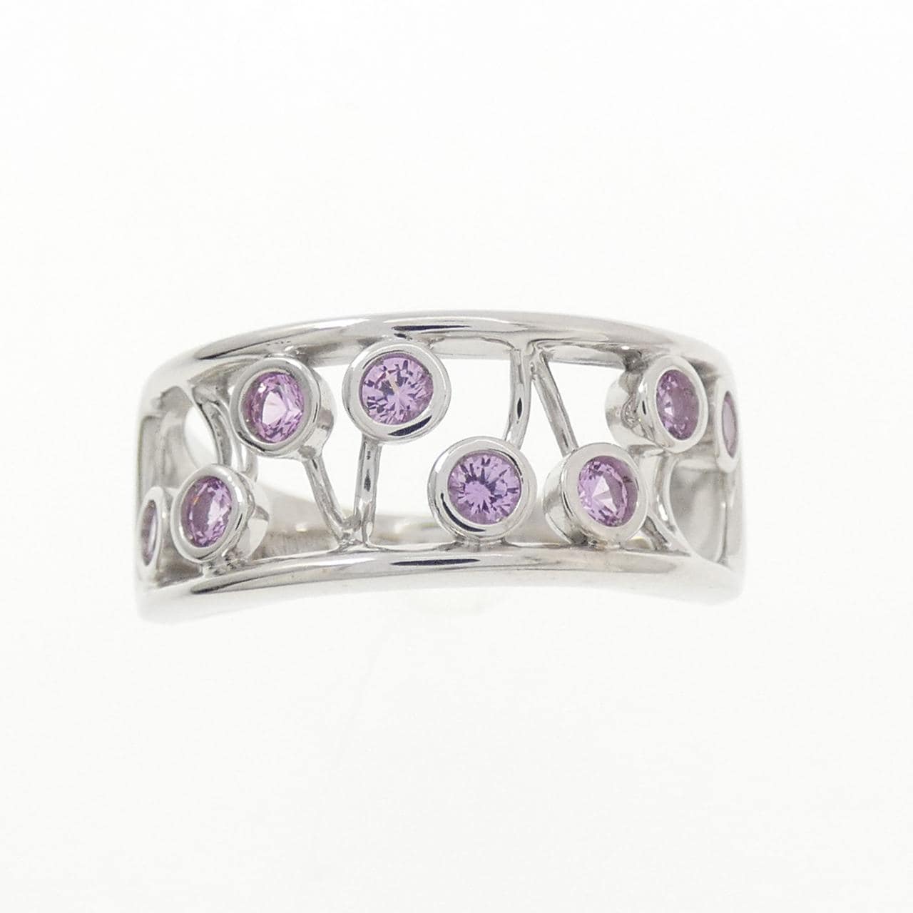 K18WG サファイヤ リング 0.34CT