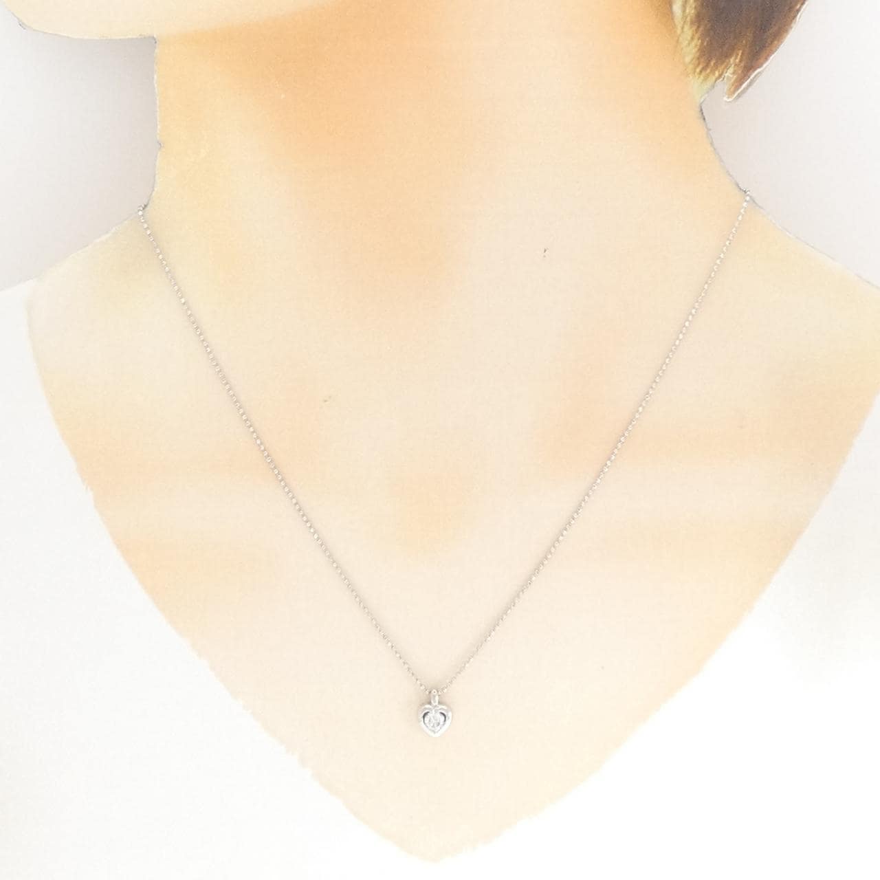 PT900/PT850 ハート ダイヤモンド ネックレス 0.20CT