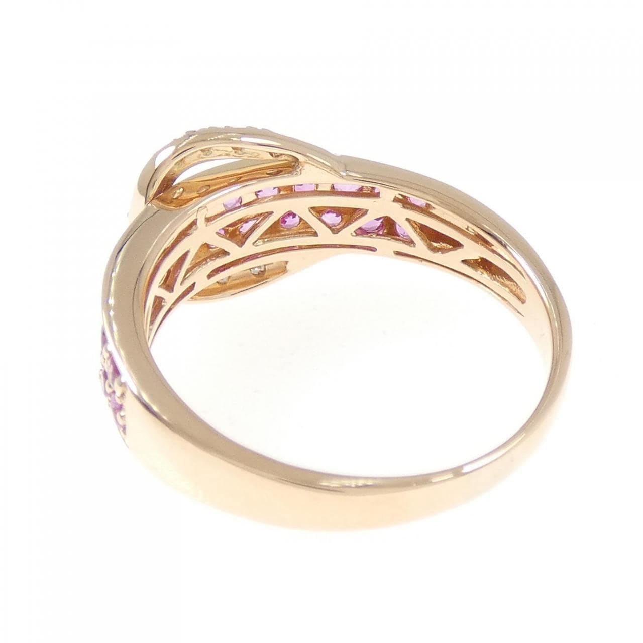 K18PG ベルト サファイヤ リング 0.80CT