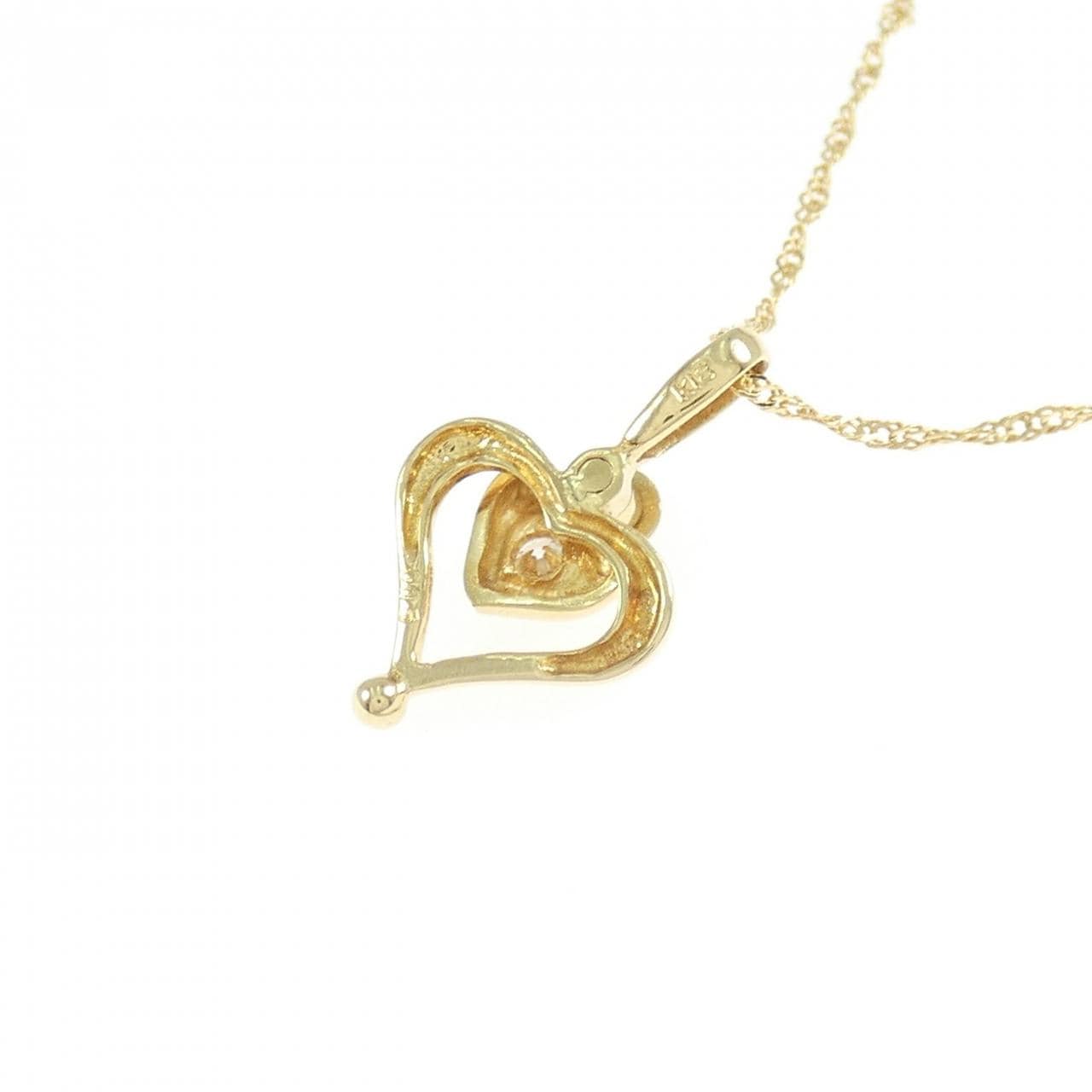 K18YG ハート ダイヤモンド ネックレス 0.05CT