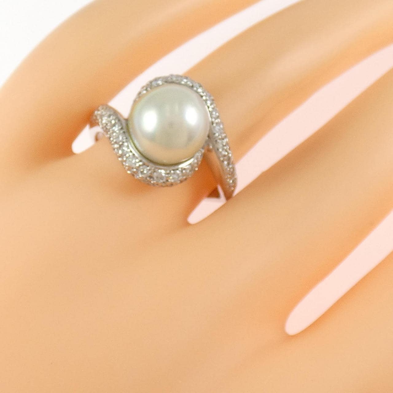 K18WG アコヤパール リング 10mm