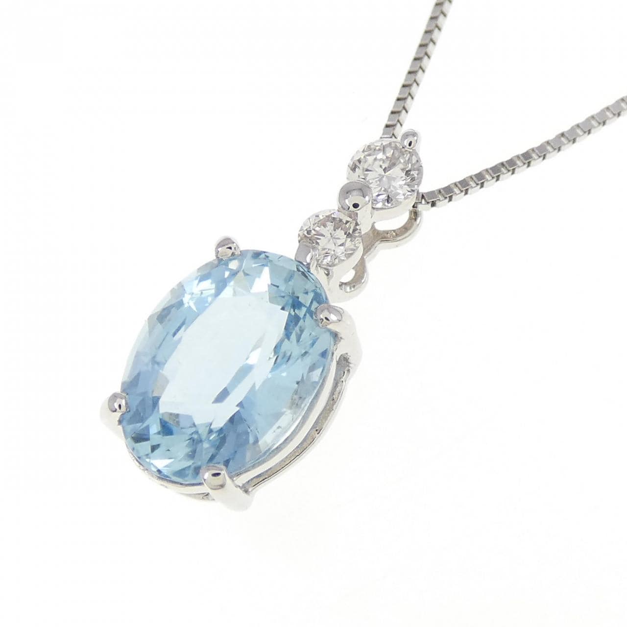 【リメイク】PT アクアマリン ネックレス 1.54CT