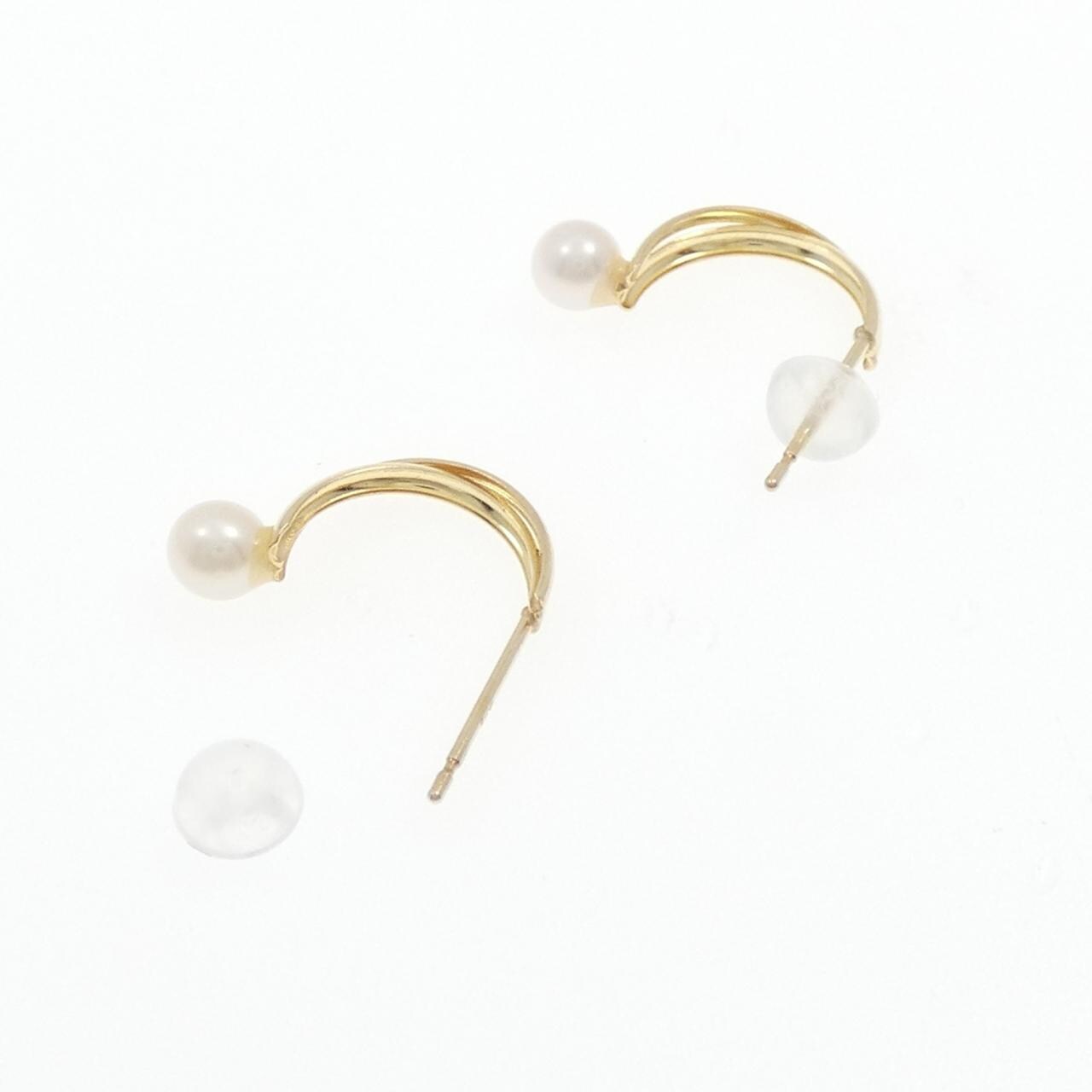 【新品】K10YG 淡水パール ピアス