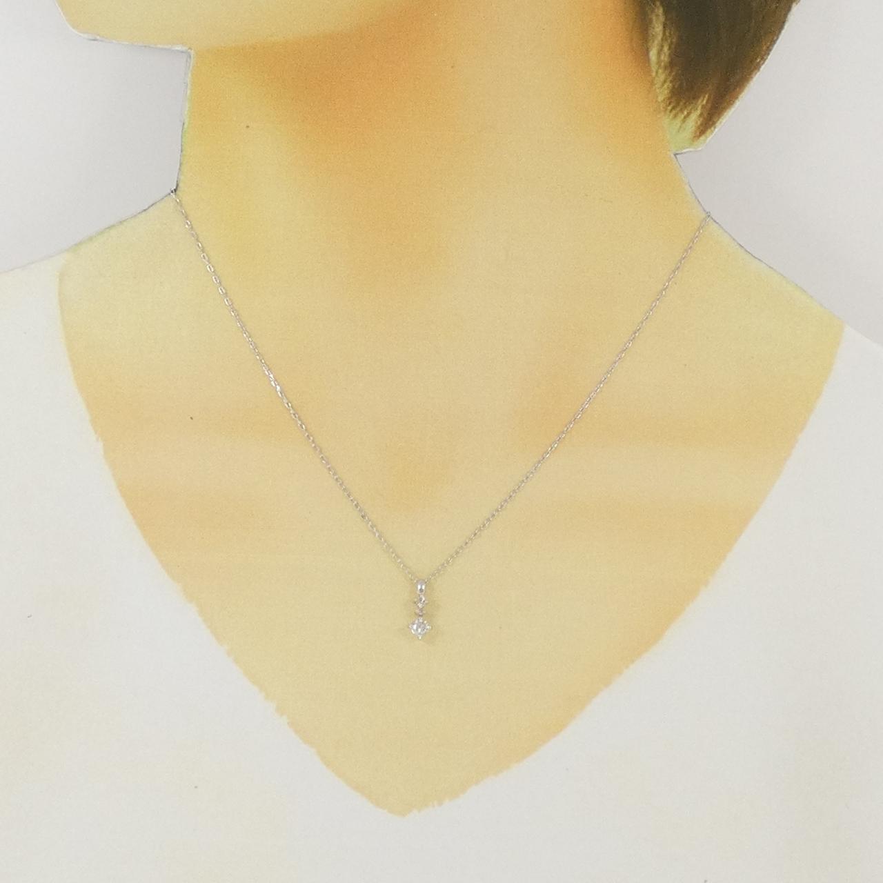 K18WG ダイヤモンド ネックレス 0.20CT