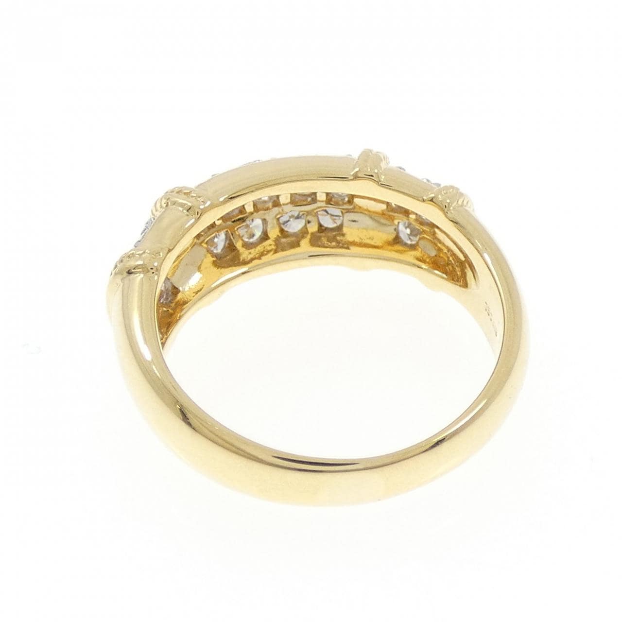 K18YG/K18WG パヴェ ダイヤモンド リング 0.60CT