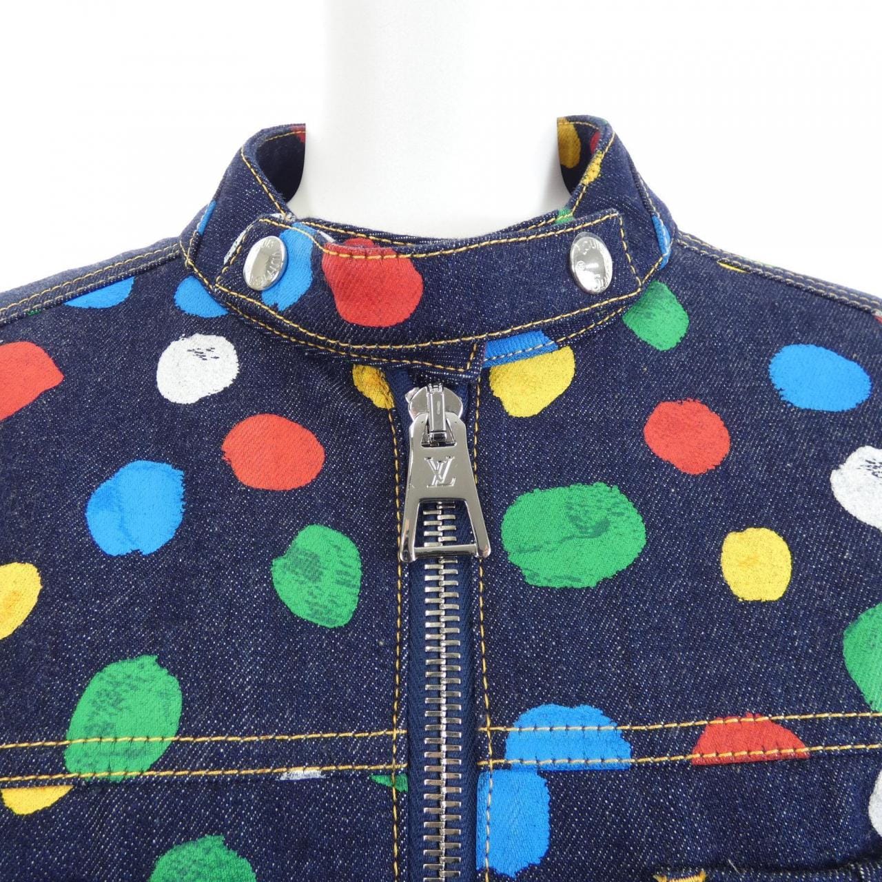 ルイヴィトン LOUIS VUITTON LV×YK ペインティッド ドット デニムジャケット FOJA33VY5 草間彌生 デニムジャケット