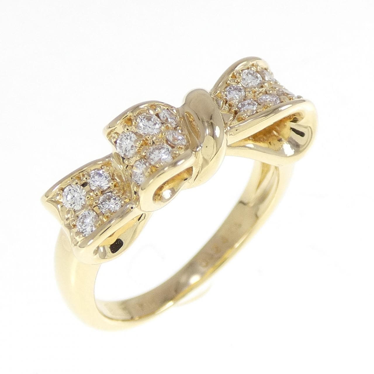 K18YG Ribbon Diamond Ring 0.24CT