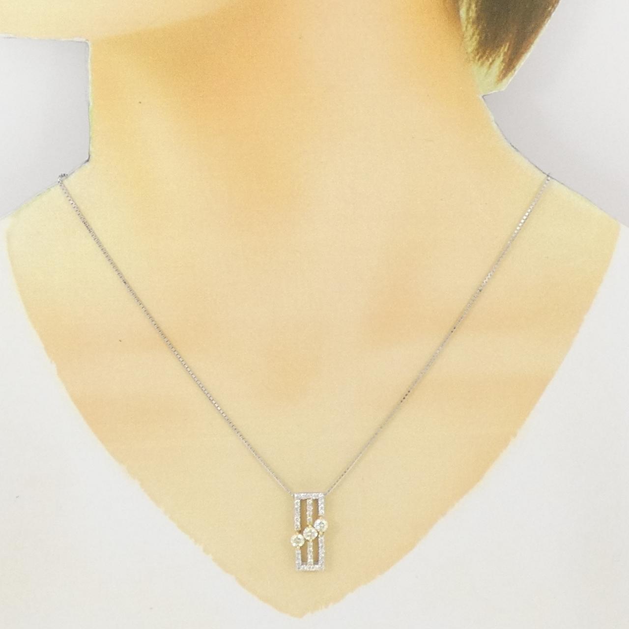 K18YG/K18WG ダイヤモンド ネックレス 1.00CT