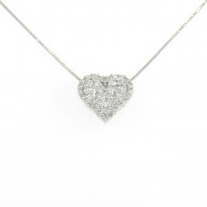 K18WG 2WAY ハート ダイヤモンド ネックレス 0.50CT