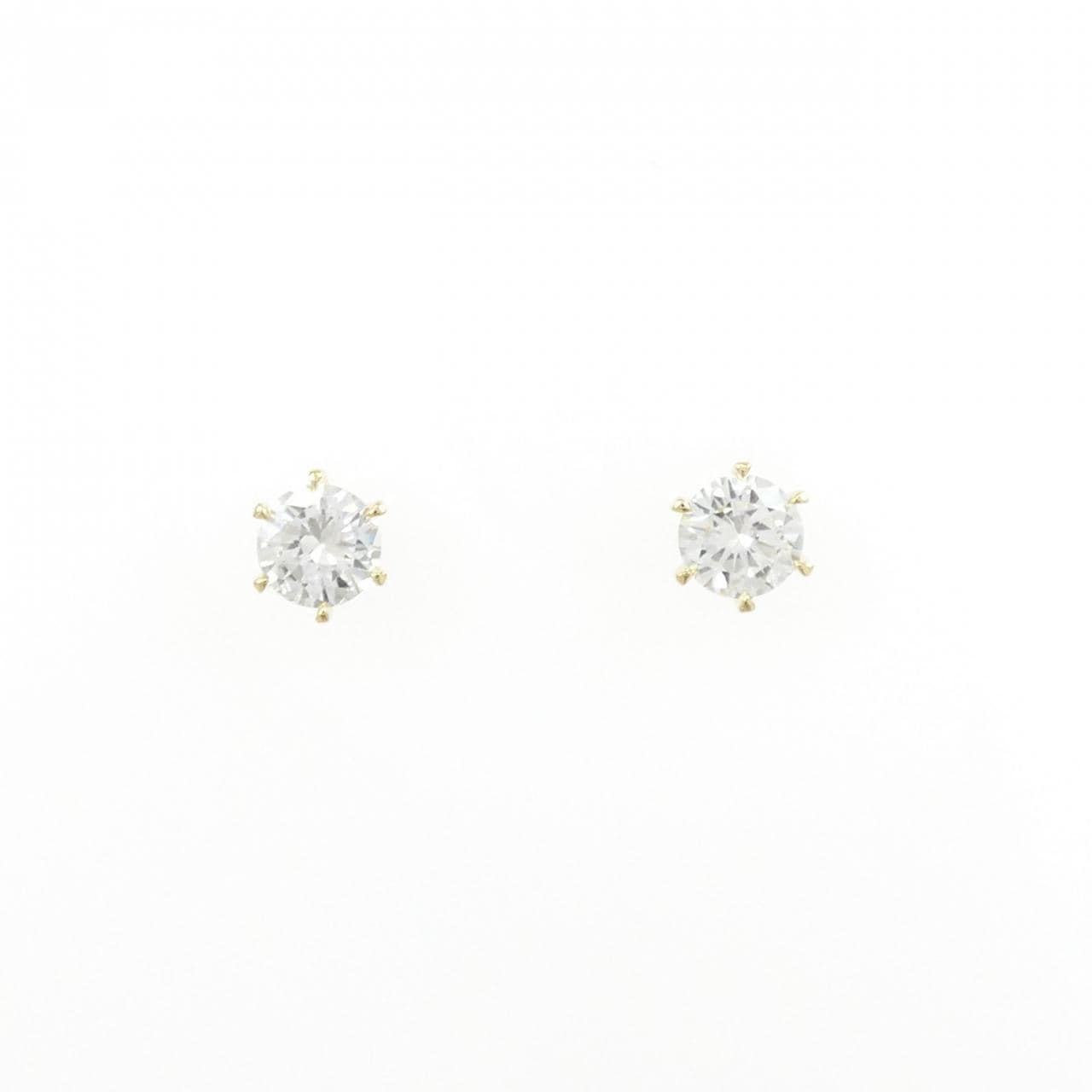 【リメイク】K18YG/ST ダイヤモンド ピアス 0.303CT 0.320CT H VS1-2 VG-GOOD