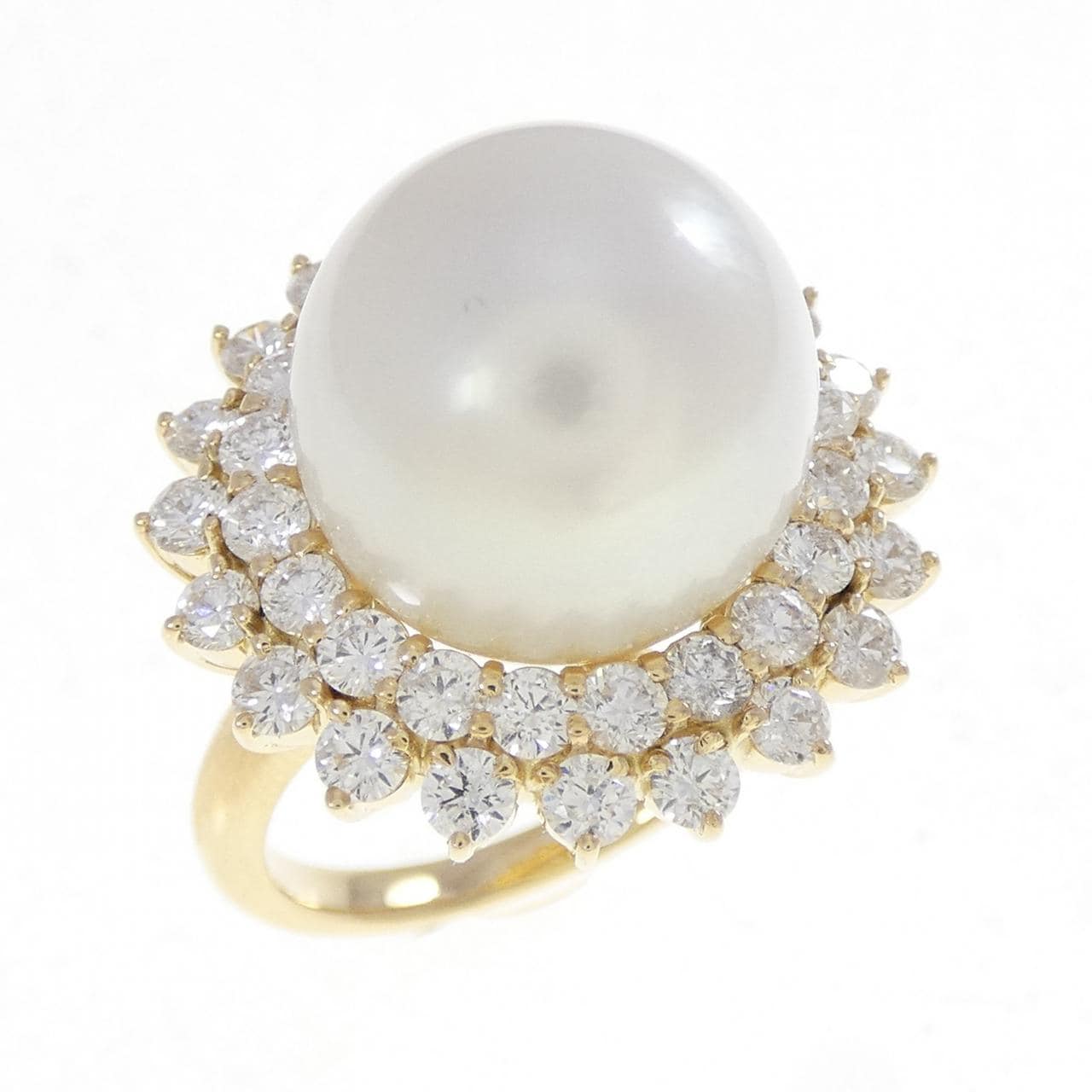 K18YG 白蝶パール リング 13.8mm