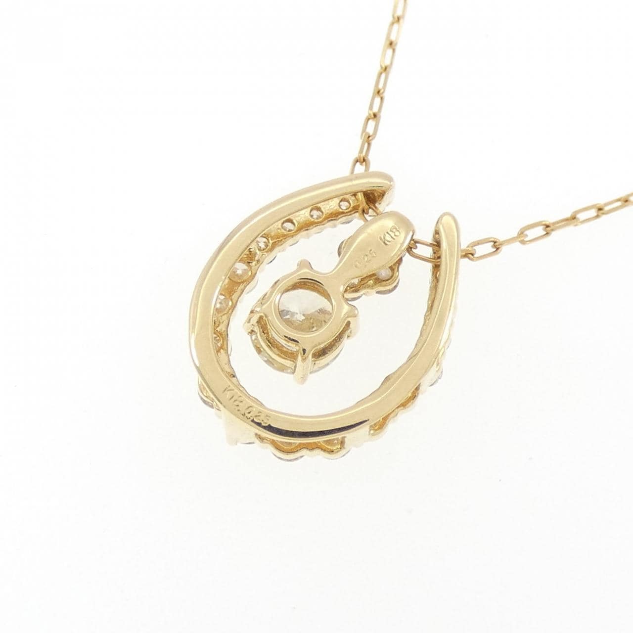 K18YG ホースシュー ダイヤモンド ネックレス 0.25CT